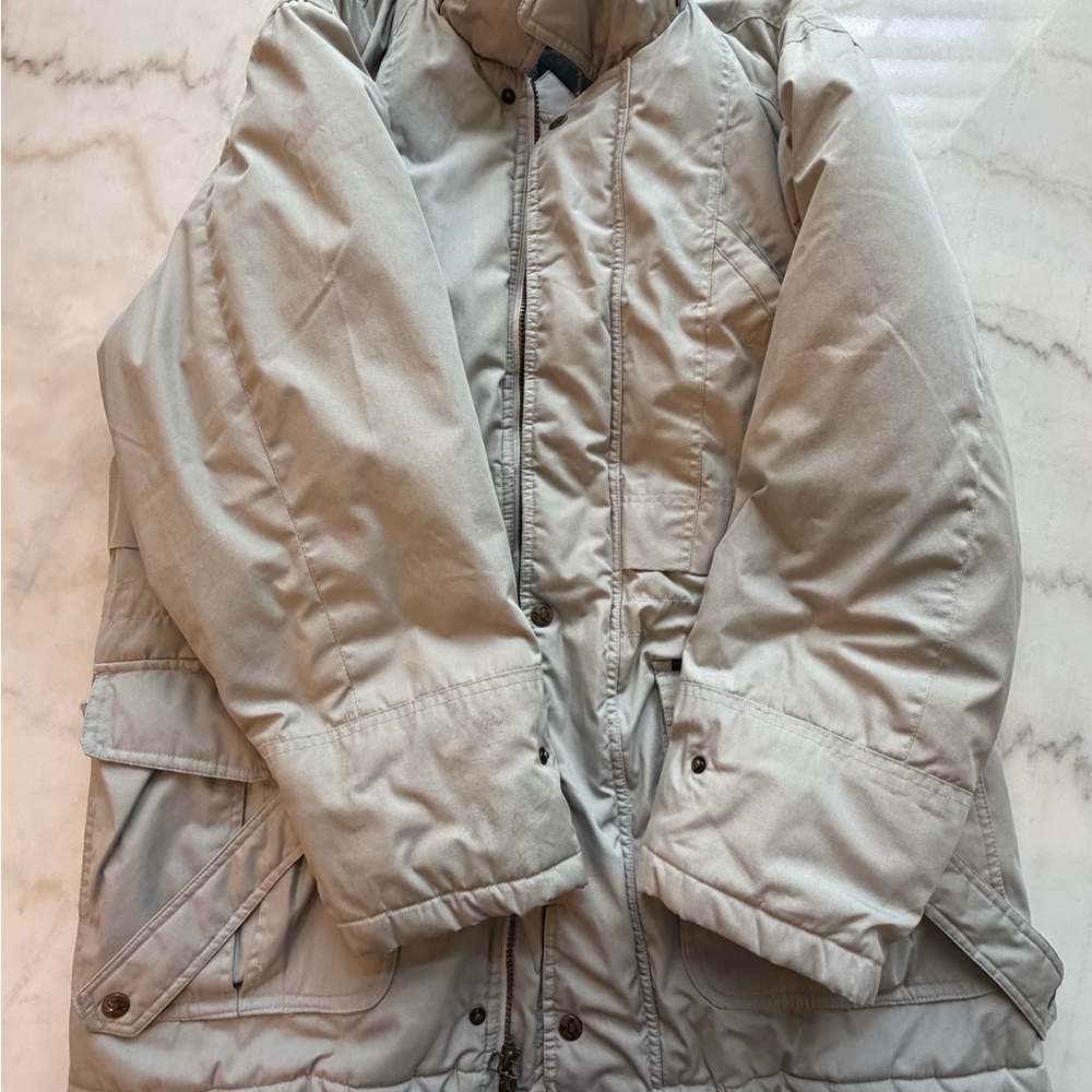 Haggar Cotton Flannel Lined Corduroy Med Men’s Jacket in Light Tan.
